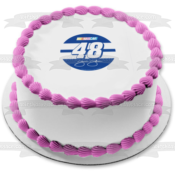 Nascar Jimmie Johnson 48 Logo Edible Cake Topper Image ABPID05318