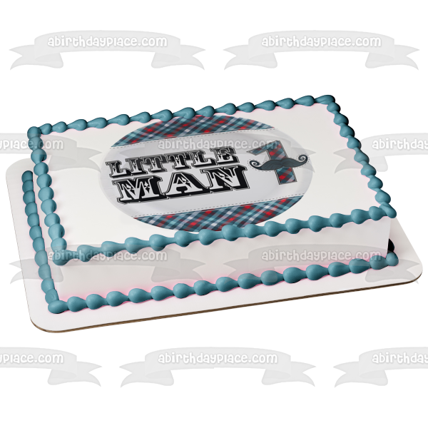 Happy Boy Birthday 1st Birthday Little Man Edible Cake Topper Image ABPID05324