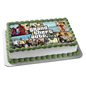 Grand Theft Auto 5 Franklin Trevor Michael Edible Cake Topper Image ABPID05330