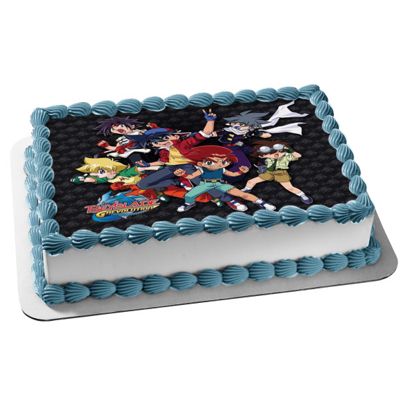 Beyblade Revolution Tyson Kai Max Ray Kenny Hilary Edible Cake Topper Image ABPID05341