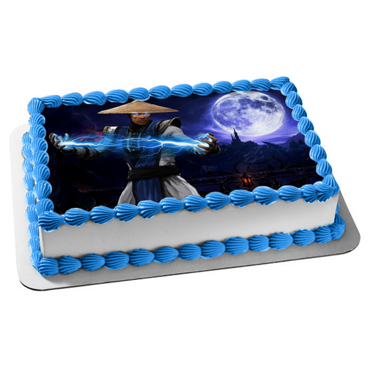 Mortal Kombat X Raiden Fighting Teleportation Edible Cake Topper Image ABPID05343