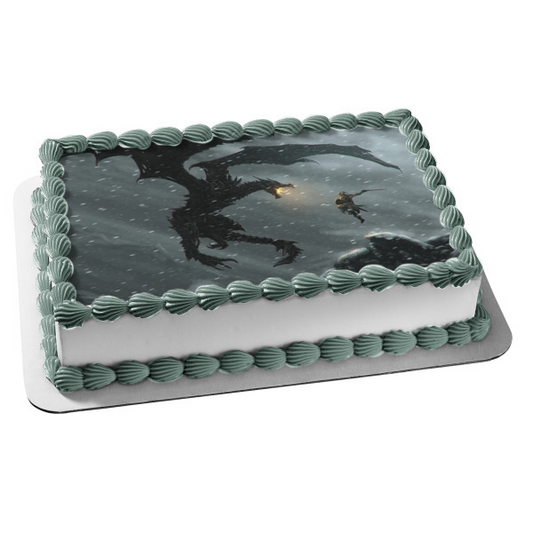 Imagen comestible para tarta de The Elder Scrolls Skyrim Dragon Alduin the World Eater ABPID05367 