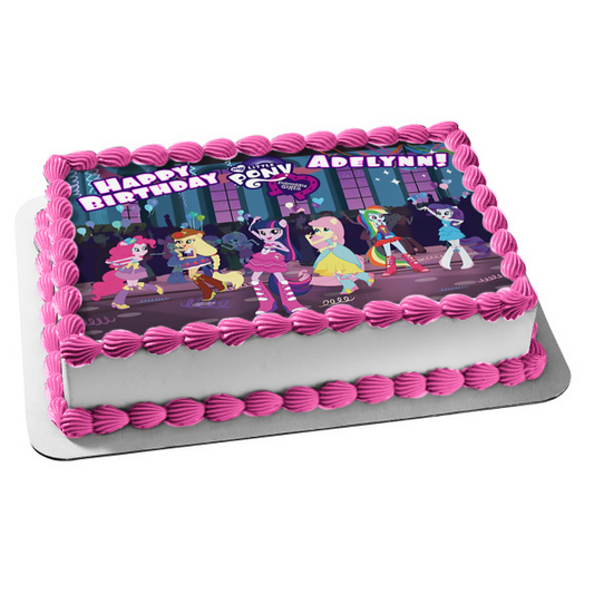 Adorno comestible para tarta My Little Pony Equestria Girls Twilight Sparkle y Pinkie Pie Imagen ABPID03951 
