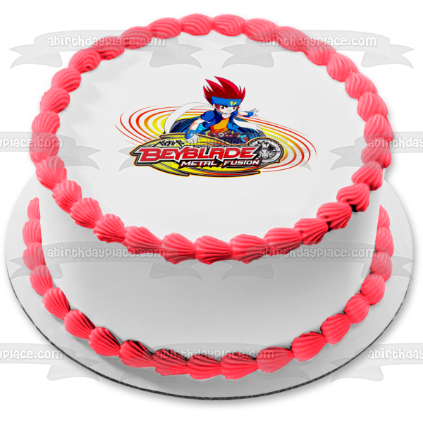 Beyblade Metal Fusion Ginga Hagane Edible Cake Topper Image ABPID05388