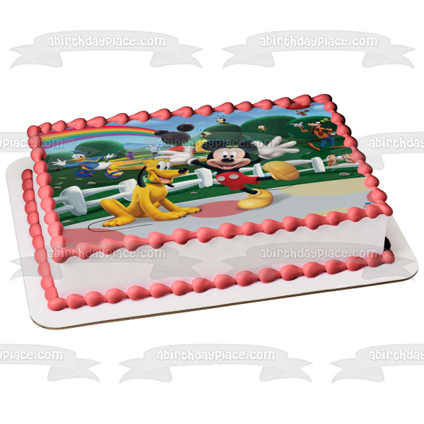 Mickey Mouse Pluto Goofy and Donald Duck Edible Cake Topper Image ABPID05399