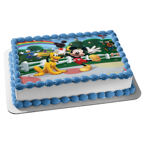 Mickey Mouse Pluto Goofy Donald Duck Edible Cake Topper Image ABPID05399