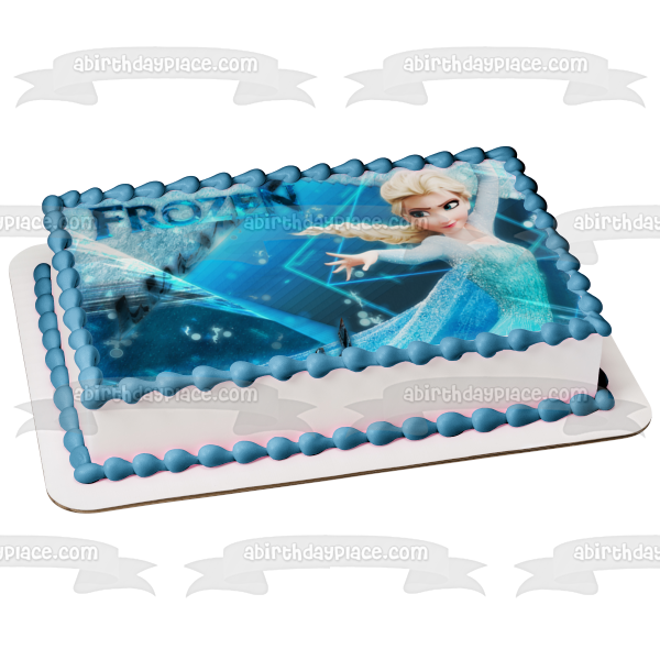 Frozen Elsa Casting Ice Edible Cake Topper Image ABPID05435