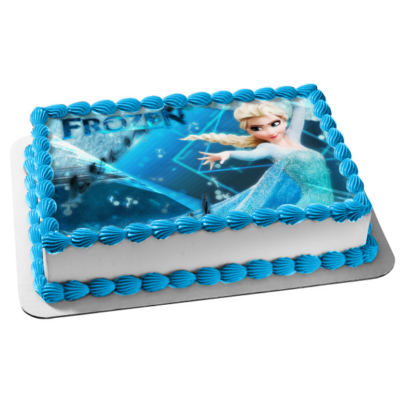 Disney Frozen Elsa Casting Ice Edible Cake Topper Image ABPID05435