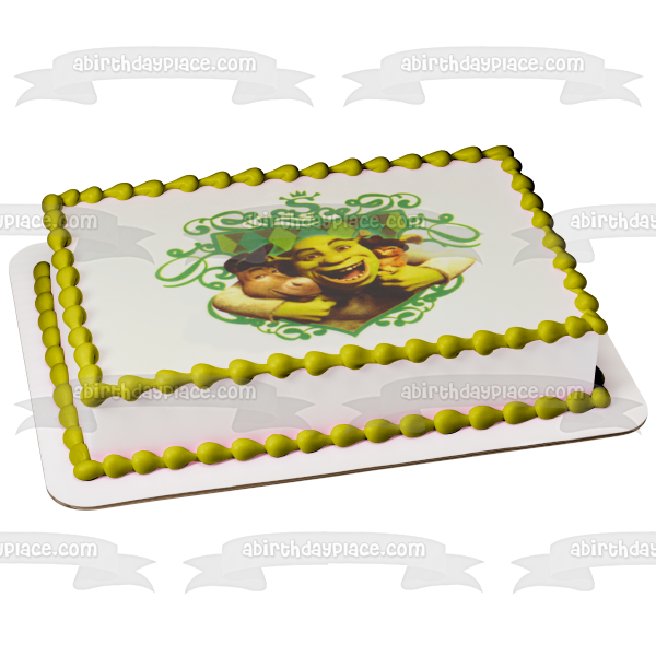 Shrek Sheild Donkey and Boots Edible Cake Topper Image ABPID05437