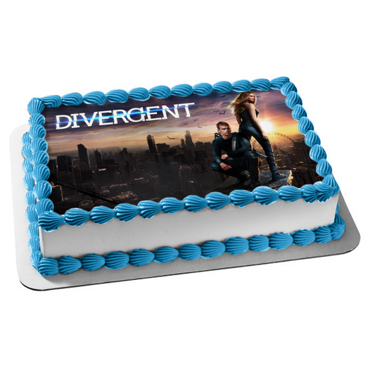 Divergent Quarter Tris Prior and Tobias Eaton Edible Cake Topper Image ABPID05442