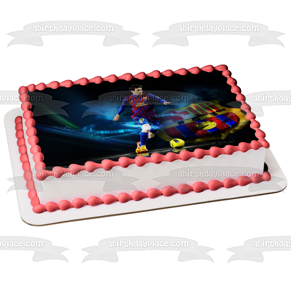 Lionel Messei Barcelona Football Soccer Edible Cake Topper Image ABPID05544