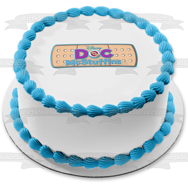Doc McStuffins Logo and Bandaid Edible Cake Topper Image ABPID05546