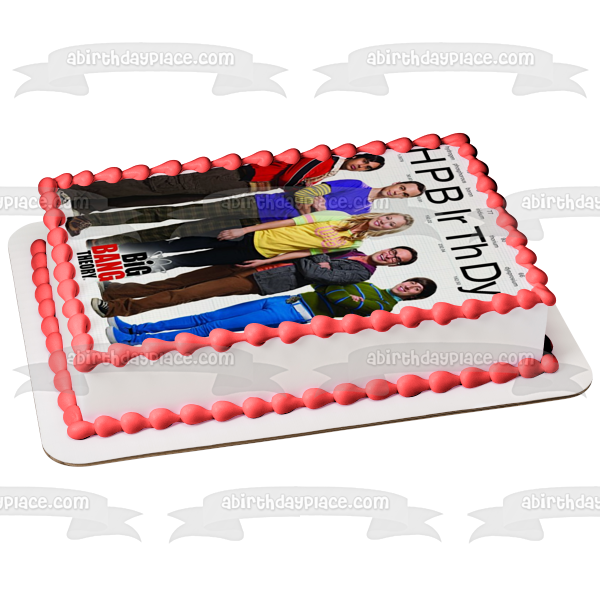 Big Bang Theory Happy Birthday Sheldon Penny Howard Raj and Leonard Edible Cake Topper Image ABPID05639