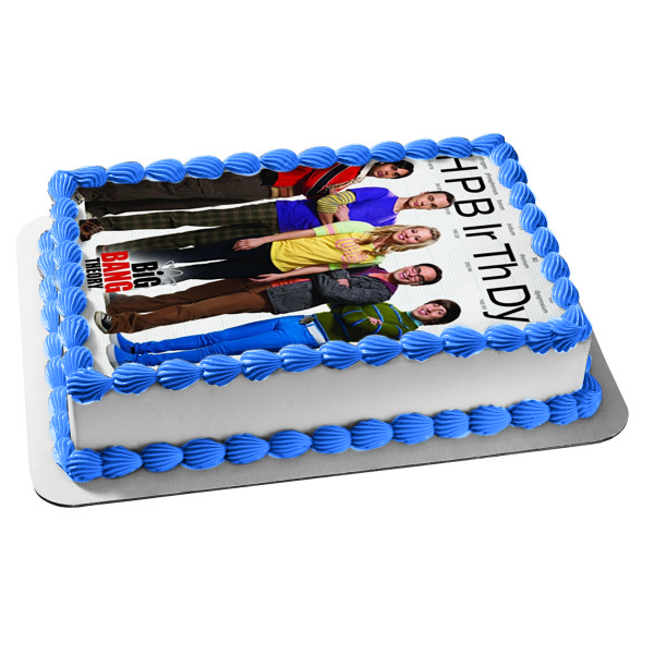 Big Bang Theory Happy Birthday Sheldon Penny Howard Raj Leonard Edible Cake Topper Image ABPID05639