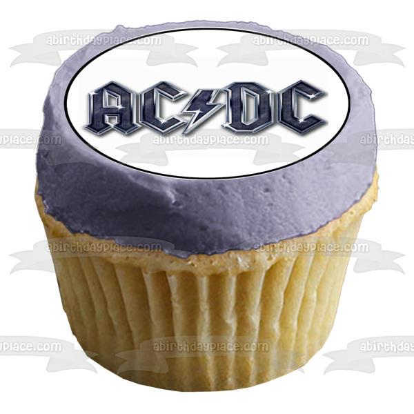 AC/DC Logo Music Dave Evans Colin Burgess Angus Young Brian Johnson Malcom Young Edible Cupcake Topper Images ABPID00251