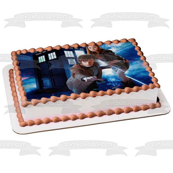Doctor Who Time Travel Machine the Tenth Doctor Edible Cake Topper Image ABPID05641