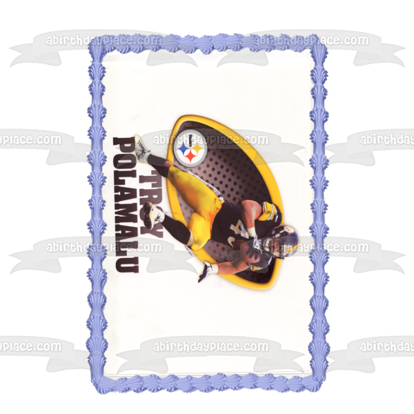 NFL Troy Polamalu Football Edible Cake Topper Image ABPID05657