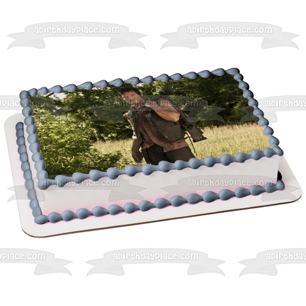 The Walking Dead Darryl with His Cross Bow Edible Cake Topper Image ABPID05665