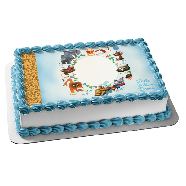 Little Golden Books Circle Frame the Poky Little Puppy Edible Cake Topper Image ABPID05670
