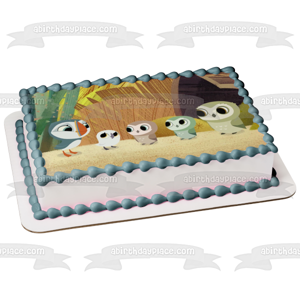 Puffin Rock Disney Oona Baba and Otto Edible Cake Topper Image ABPID05681