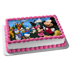 Mickey Mouse Clubhouse Minnie Mouse Goofy Pluto Donald Duck Daisy Duck Disney Edible Cake Topper Image ABPID05730