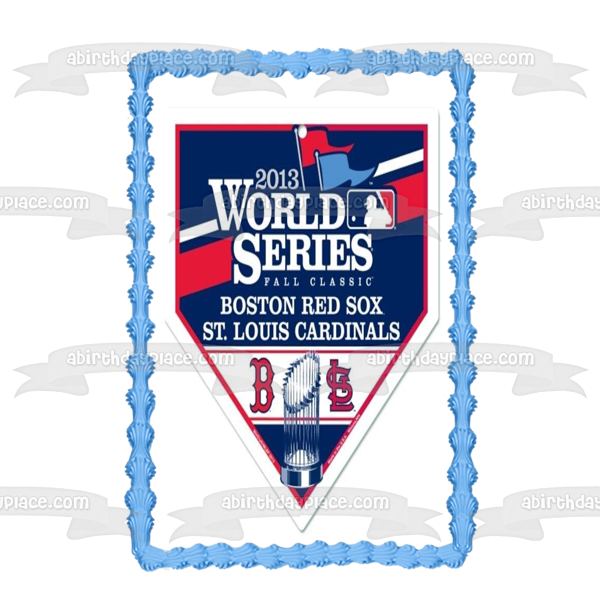 World Series 2013 Boston Red Sox St. Louis Cardinals Logo MLB Edible Cake Topper Image ABPID05732