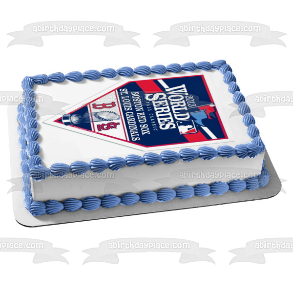 World Series 2013 Boston Red Sox St. Louis Cardinals Logo MLB Edible Cake Topper Image ABPID05732
