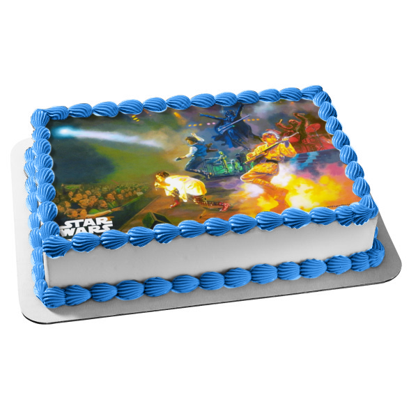 Star Wars Rock Band Luke Skywalker and Princess Leia Edible Cake Topper Image ABPID05733