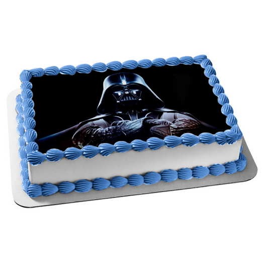 Imagen comestible para decoración de tartas con fondo negro de Darth Vader de Star Wars ABPID05749 
