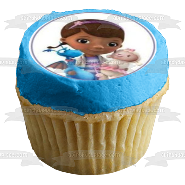 Doc McStuffins Lambie and Dragon Edible Cupcake Topper Images ABPID01234