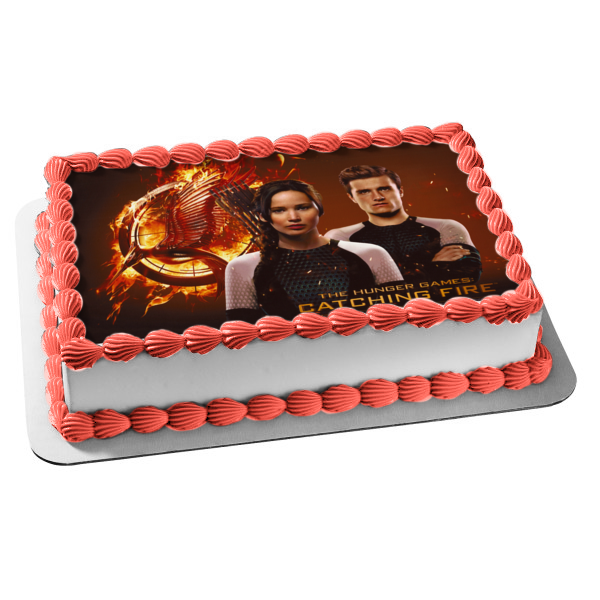 The Hunger Games Catching Fire Katniss Everdeen Peeta Mellark Edible Cake Topper Image ABPID05787