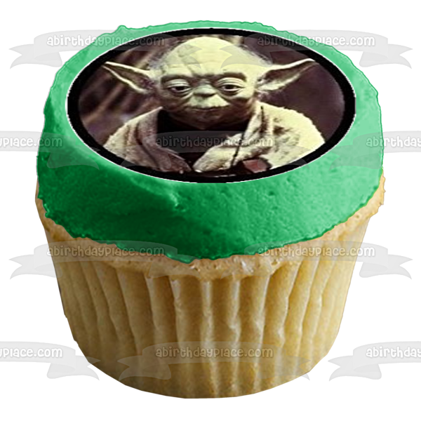 Star Wars Logo Yoda Luke Skywalker and Darth Vader Edible Cupcake Topper Images ABPID03213