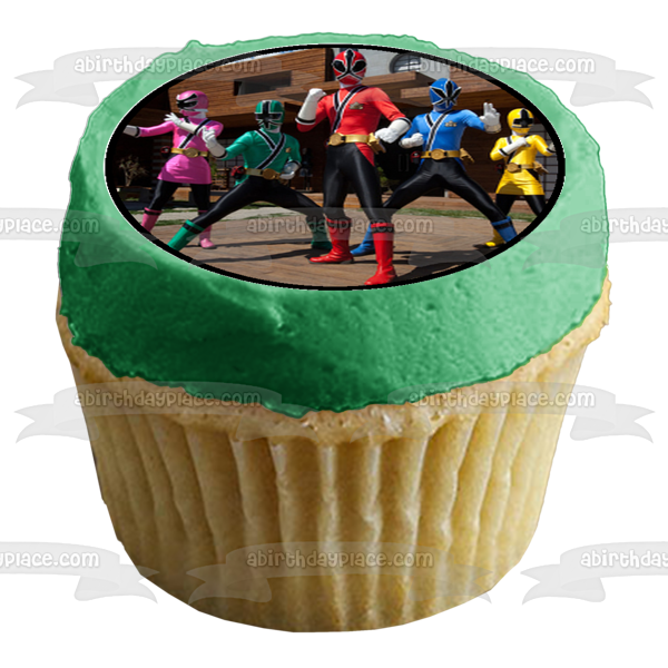 Power Rangers Super Samurai Red Ranger Jayden Blue Ranger and Kevin Edible Cupcake Topper Images ABPID03217