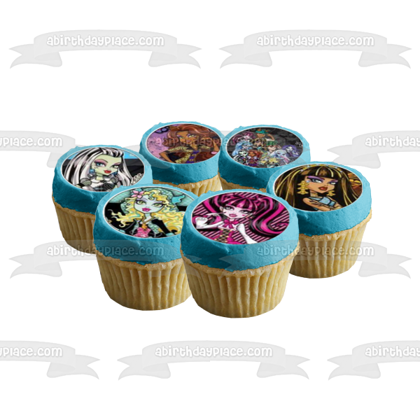 Monster High Mattel Draculaura Frankie Stein and Clawdeen Wolf Edible Cupcake Topper Images ABPID03282