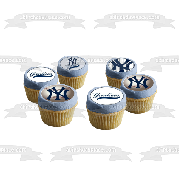 New York Yankees Logo Baseball American League Edible Cupcake Topper I