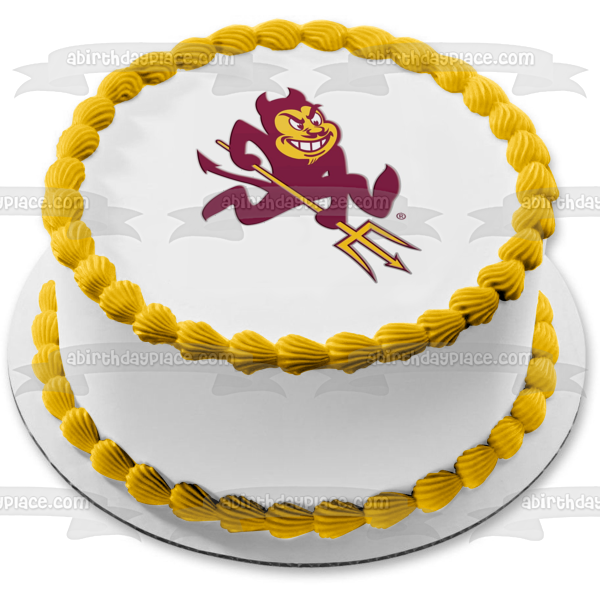 Sparky the Sun Devil Logo Edible Cake Topper Image ABPID05845