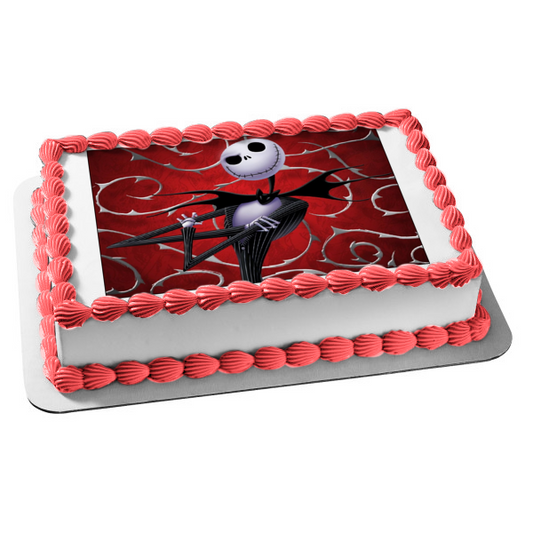 Disney the Nightmare Before Christmas Jack Skellington Edible Cake Topper Image ABPID05854