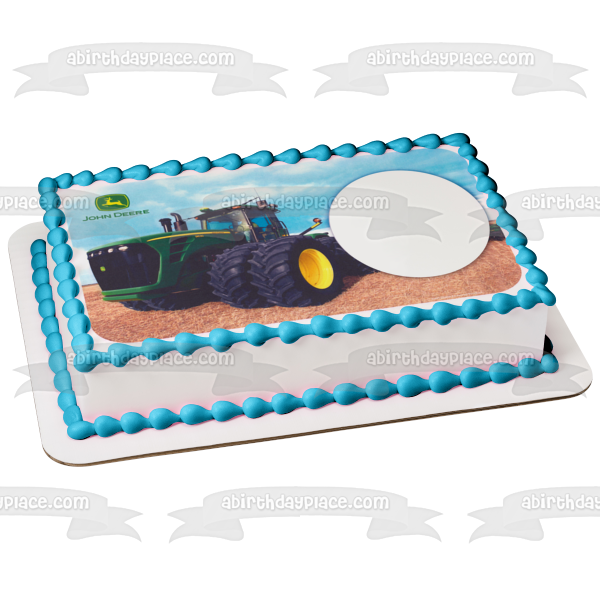John Deere Logo Tractor Edible Cake Topper Image Frame ABPID05872