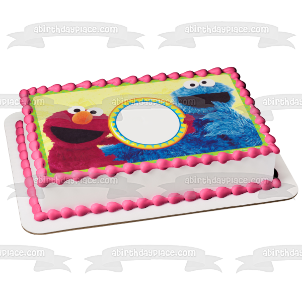 Sesame Street Elmo and Cookie Monster Edible Cake Topper Image Frame ABPID05883