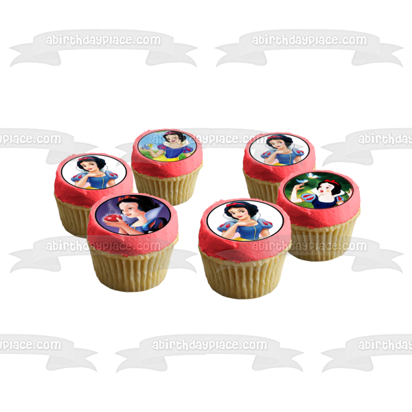 Snow White Apple Birds Edible Cupcake Topper Images ABPID03523