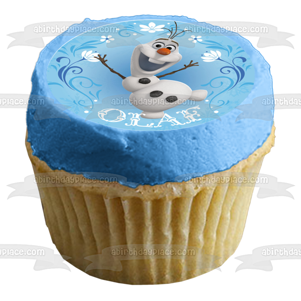 Frozen Anna Elsa Hans Olaf and Kristoff Snowflakes Edible Cupcake Topper Images ABPID03541