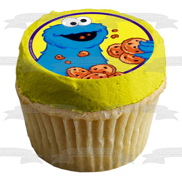 Sesame Street Elmo Oscar the Grouch Bert Ernie Cookie Monster Big Bird Abby Cadabby Edible Cupcake Topper Images ABPID03549