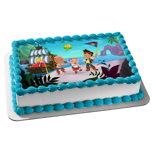 Jake and the Never Land Pirates Jake Izzy and Cubby Edible Cake Topper Image ABPID05912