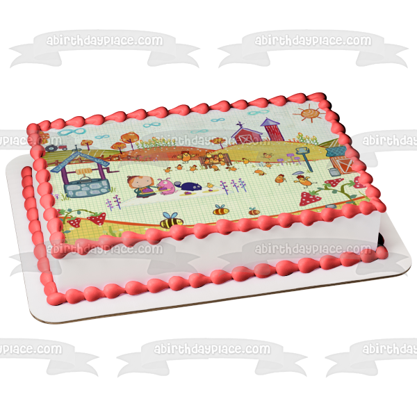 Peg and Cat 2 the Chicken Problem Edible Cake Topper Image ABPID05927