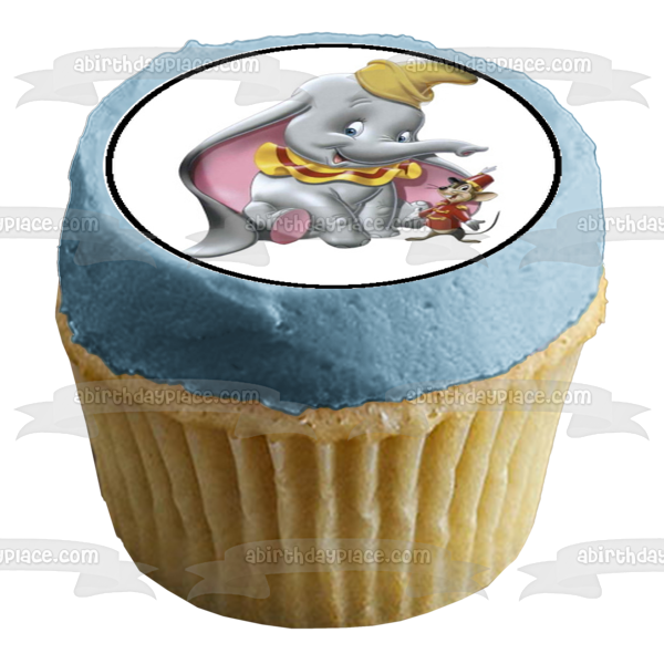 Dumbo Flying Mrs. Jumbo and Timothy Q. Mouse Edible Cupcake Topper Images ABPID03845
