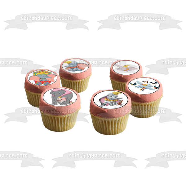Dumbo Flying Mrs. Jumbo y Timothy Q. Mouse Imágenes comestibles para cupcakes ABPID03845 