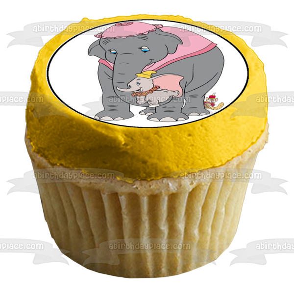 Dumbo Flying Mrs. Jumbo y Timothy Q. Mouse Imágenes comestibles para cupcakes ABPID03845 