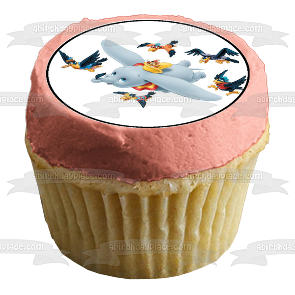 Dumbo Flying Mrs. Jumbo y Timothy Q. Mouse Imágenes comestibles para cupcakes ABPID03845 