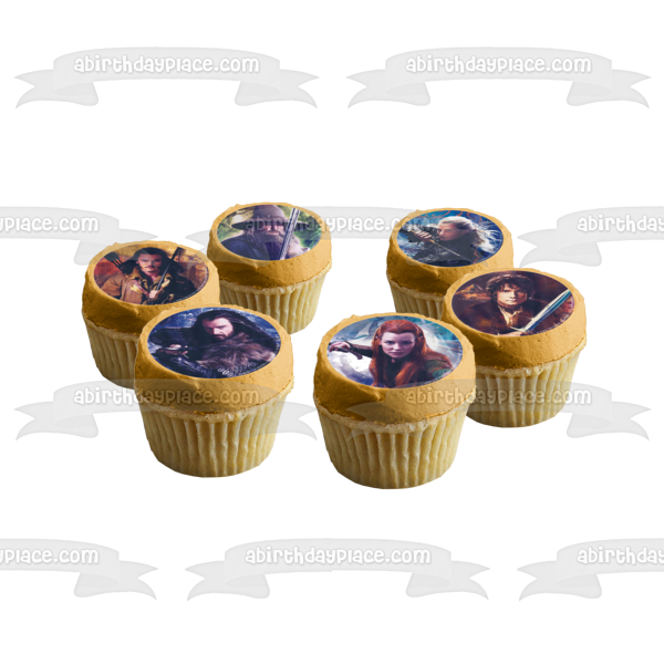 The Hobbit The Desolation of Smaug Gandalf Bilbo Thorin Legolas Bard and Tauriel Edible Cupcake Topper Images ABPID03905