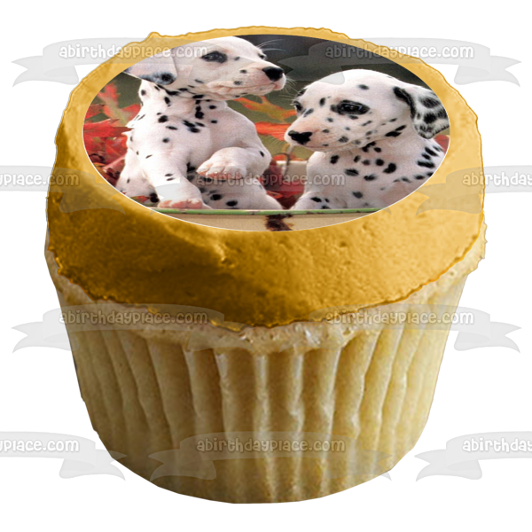 Puppies Pugs Dalmatians and Golden Retrievers Edible Cupcake Topper Images ABPID03938